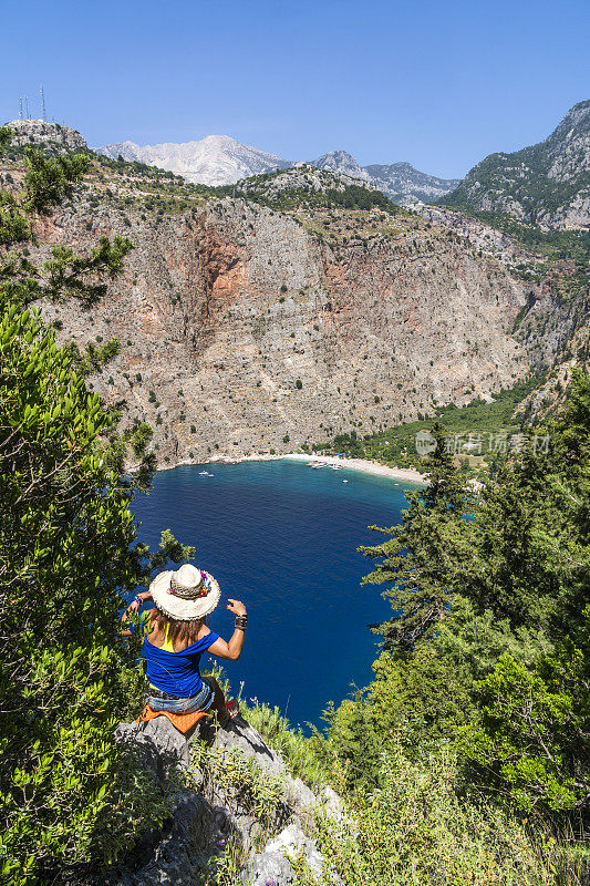 来自Oludeniz的蝴蝶谷。Fethiye /土耳其。